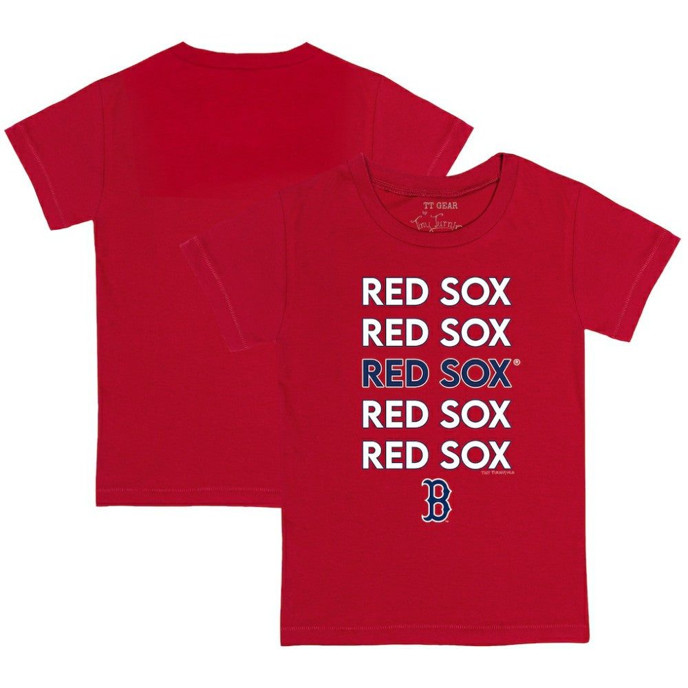 Boston Red Sox Tiny Turnip Youth Stacked T-Shirt - Red T-shirts