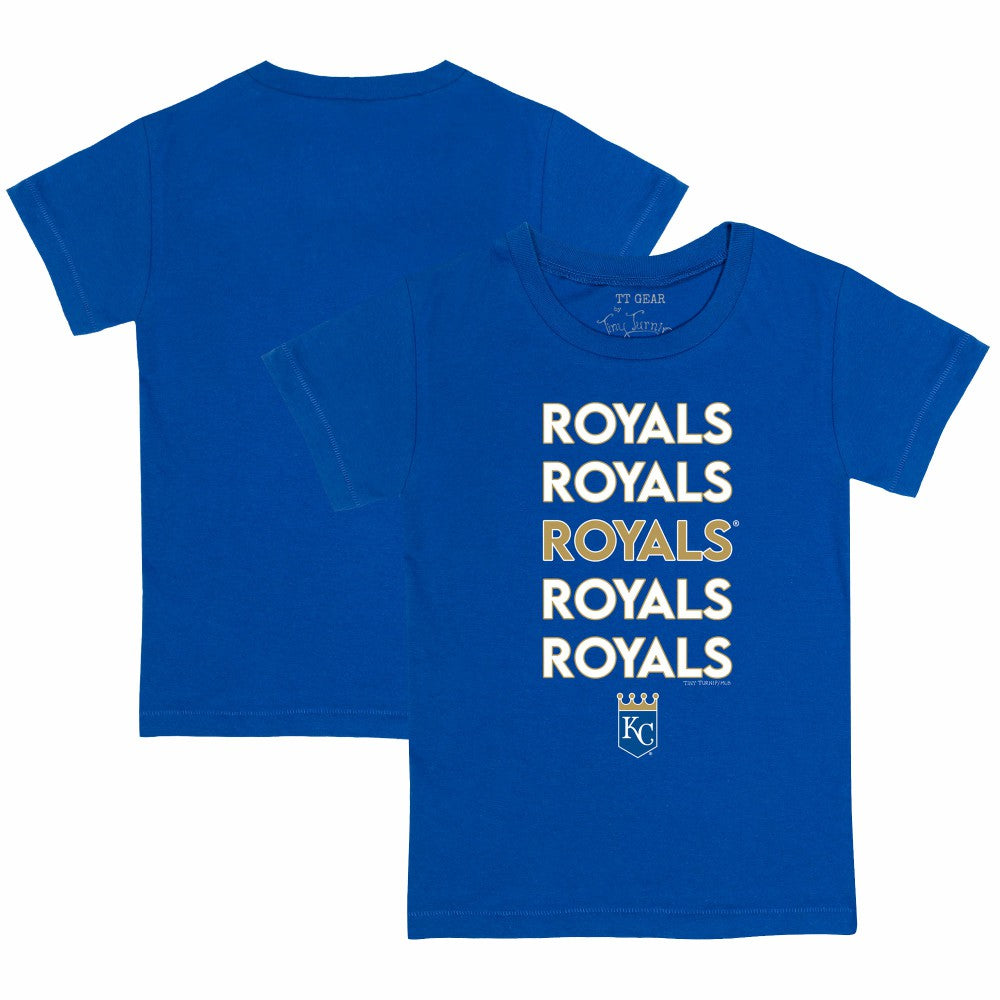 Kansas City Royals Tiny Turnip Youth Stacked T-Shirt - Royal T-shirts