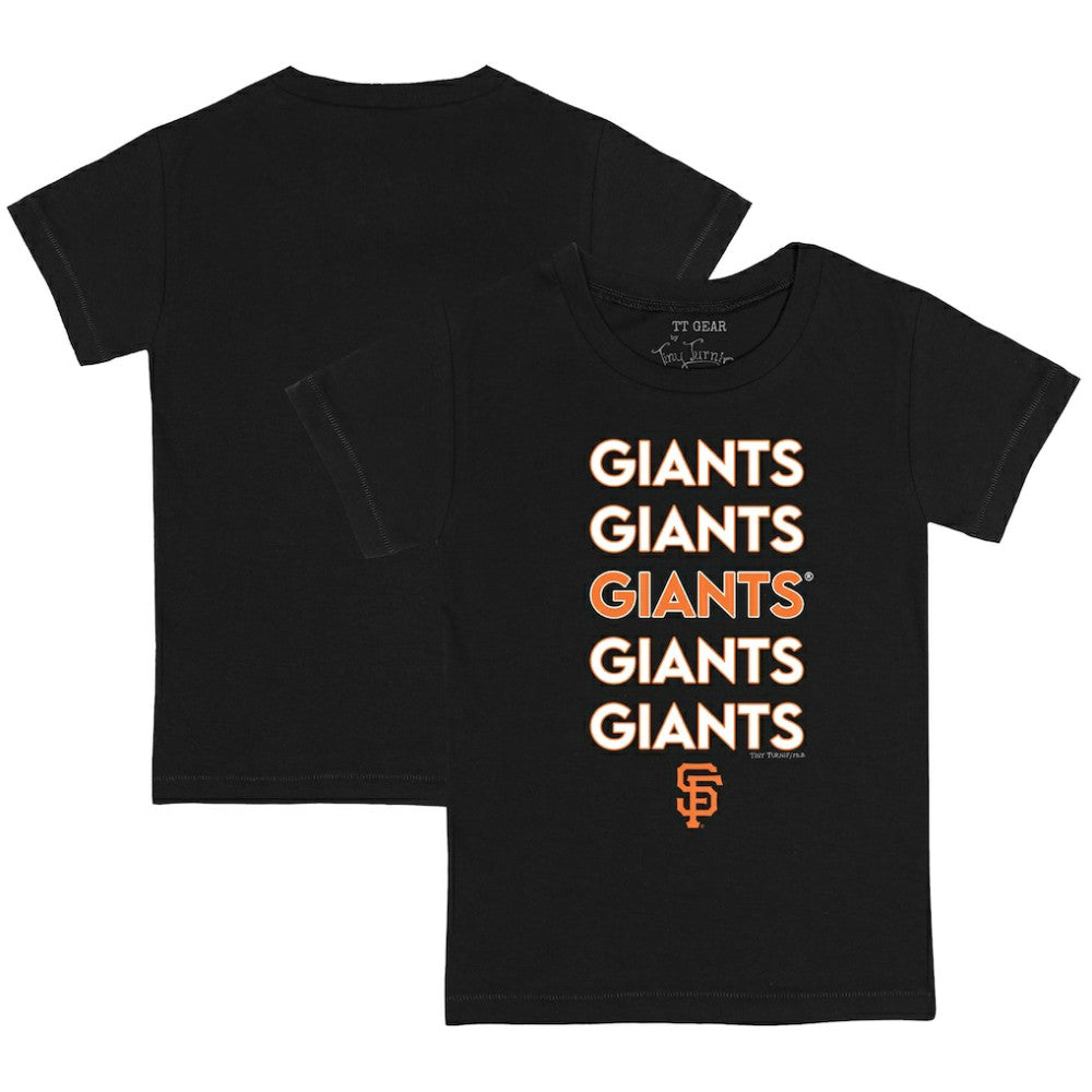 San Francisco Giants Tiny Turnip Youth Stacked T-Shirt - Black T-shirts