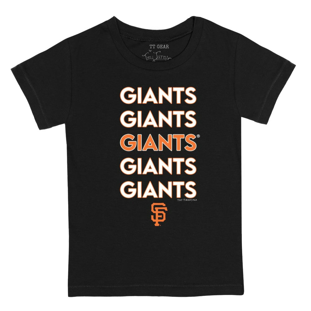San Francisco Giants Tiny Turnip Youth Stacked T-Shirt - Black T-shirts