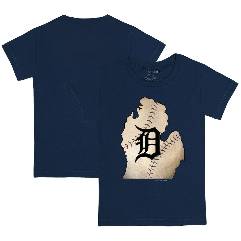 Detroit Tigers Tiny Turnip Youth State Outline T-Shirt - Navy T-shirts