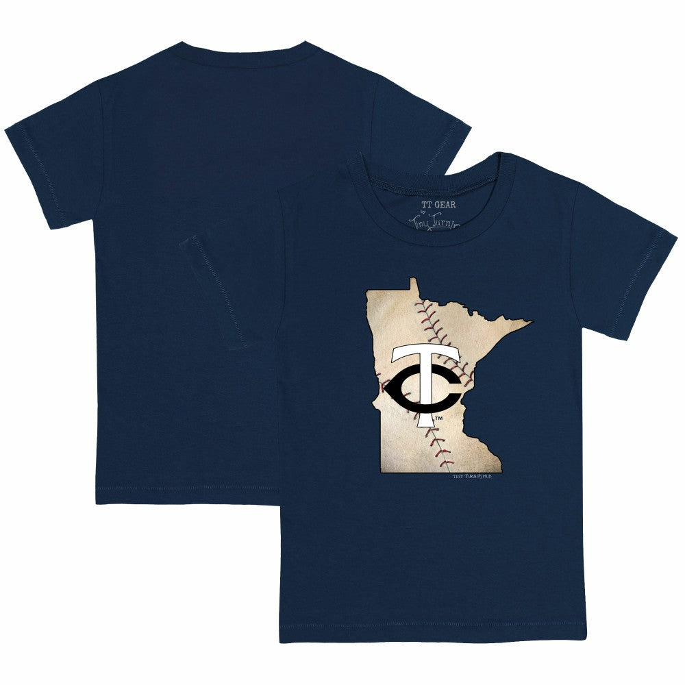 Minnesota Twins Tiny Turnip Youth State Outline T-Shirt - Navy T-shirts