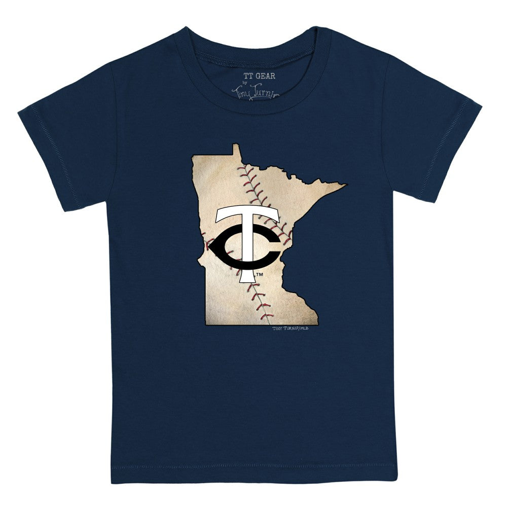 Minnesota Twins Tiny Turnip Youth State Outline T-Shirt - Navy T-shirts