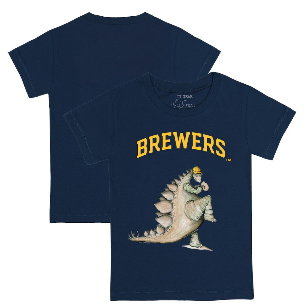 Milwaukee Brewers Tiny Turnip Youth Stega T-Shirt - Navy T-shirts