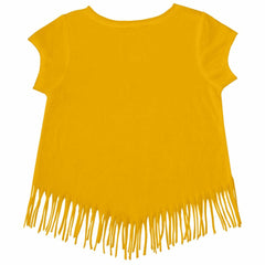 San Diego Padres Tiny Turnip Girls Youth Stitched Baseball Fringe T-Shirt - Gold T-shirts