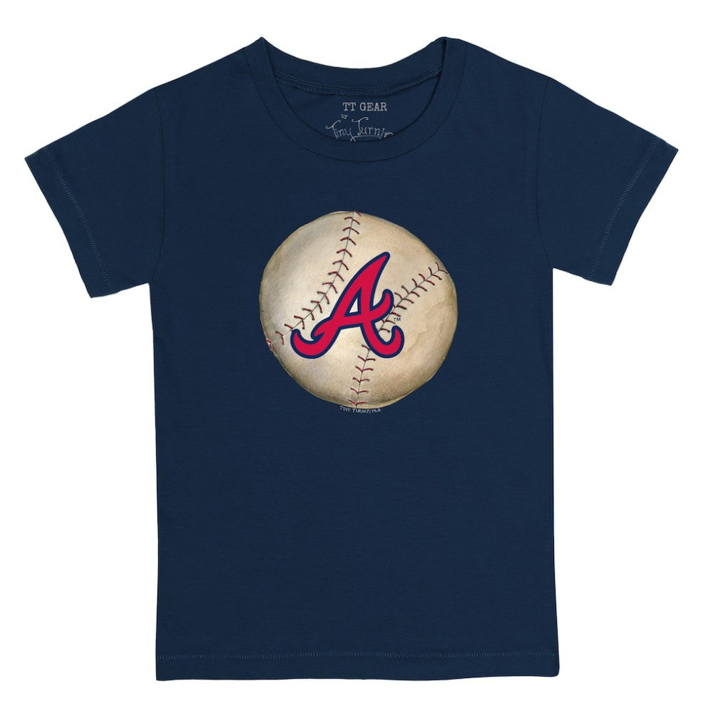 Atlanta Braves Tiny Turnip Youth Stitched Baseball T-Shirt - Navy T-shirts