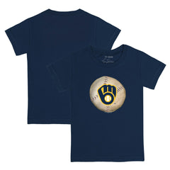 Milwaukee Brewers Tiny Turnip Youth Stitched Baseball T-Shirt - Navy T-shirts