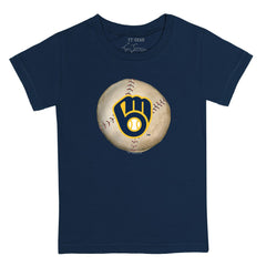 Milwaukee Brewers Tiny Turnip Youth Stitched Baseball T-Shirt - Navy T-shirts