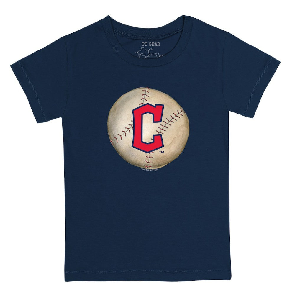 Cleveland Guardians Tiny Turnip Youth Stitched Baseball T-Shirt - Navy T-shirts