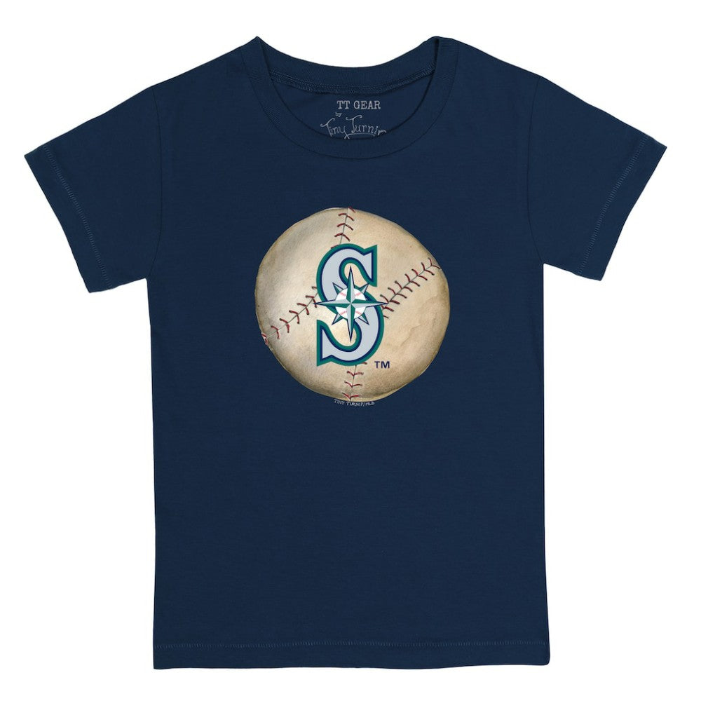 Seattle Mariners Tiny Turnip Youth Stitched Baseball T-Shirt - Navy T-shirts