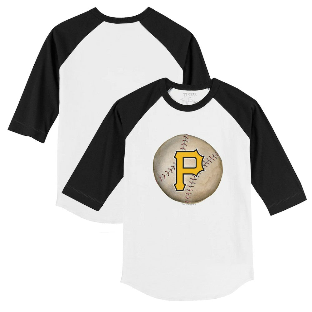 Pittsburgh Pirates Tiny Turnip Youth Stitched Baseball 3/4-Sleeve Raglan T-Shirt - White/Black T-shirts