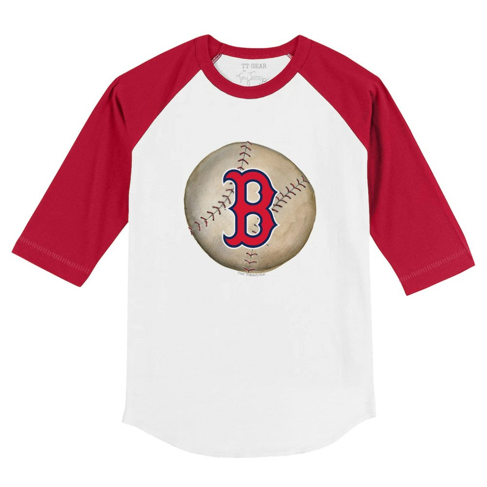 Boston Red Sox Tiny Turnip Youth Stitched Baseball 3/4-Sleeve Raglan T-Shirt - White/Red T-shirts