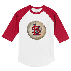 St. Louis Cardinals Tiny Turnip Youth Stitched Baseball 3/4-Sleeve Raglan T-Shirt - White/Red T-shirts