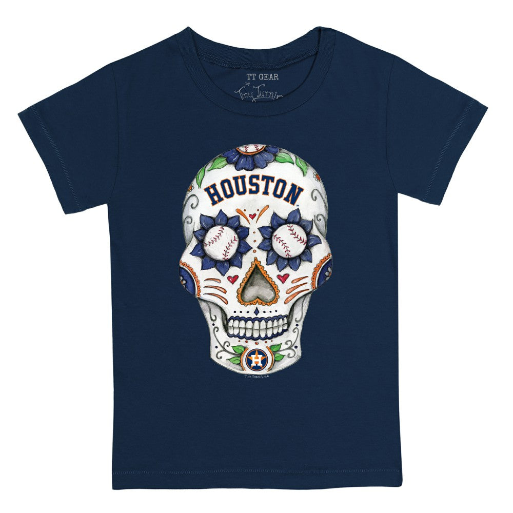 Houston Astros Tiny Turnip Youth Sugar Skull T-Shirt - Navy T-shirts