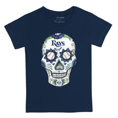 Tampa Bay Rays Tiny Turnip Youth Sugar Skull T-Shirt - Navy T-shirts