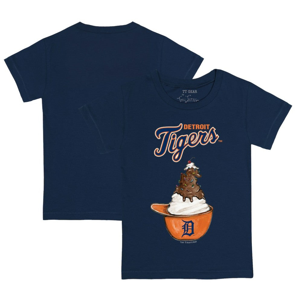 Detroit Tigers Tiny Turnip Youth Sundae Helmet T-Shirt - Navy T-shirts