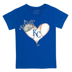 Kansas City Royals Tiny Turnip Youth Tiara Heart T-Shirt - Royal T-shirts