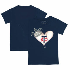 Minnesota Twins Tiny Turnip Youth Tiara Heart T-Shirt - Navy T-shirts