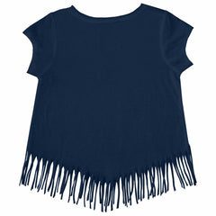 Minnesota Twins Tiny Turnip Girls Youth Triple Scoop Fringe T-Shirt - Navy T-shirts