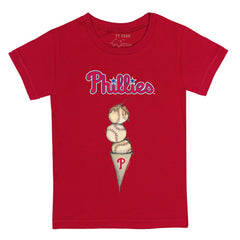 Philadelphia Phillies Tiny Turnip Youth Triple Scoop T-Shirt - Red T-shirts