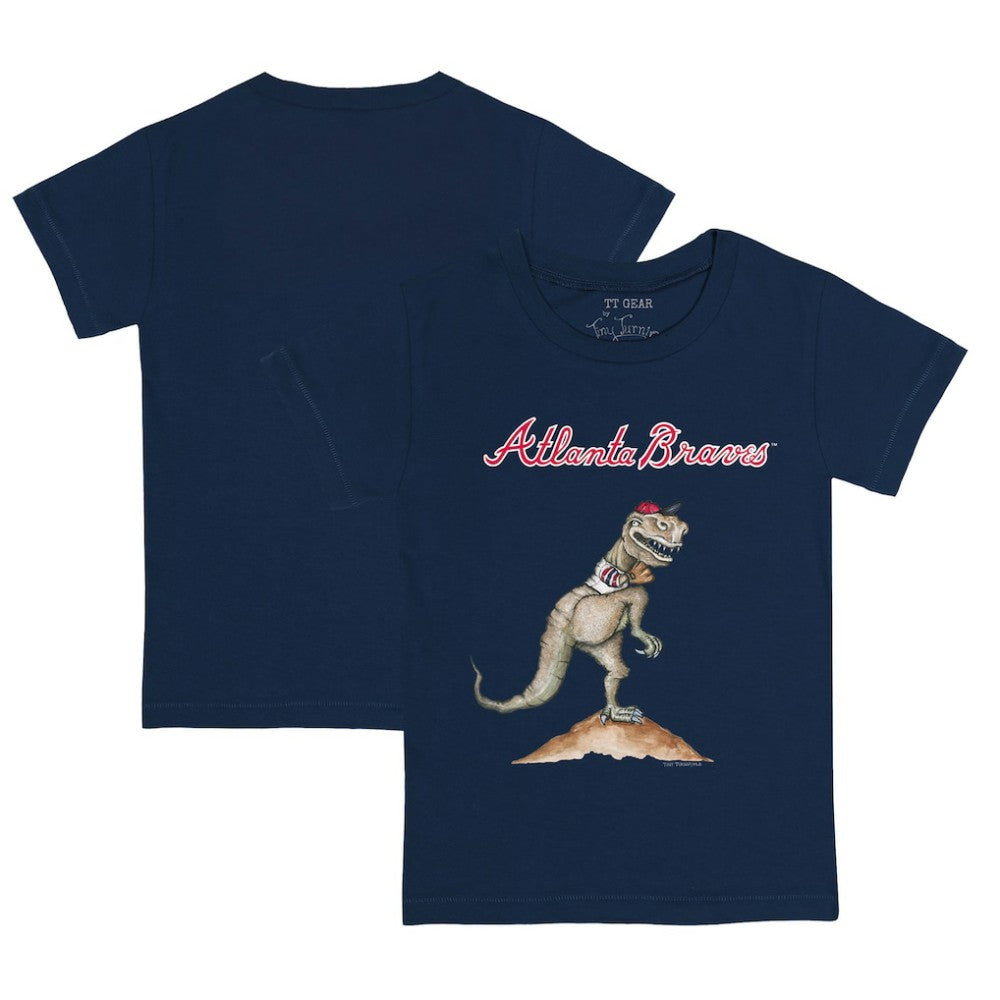 Atlanta Braves Tiny Turnip Youth TT Rex T-Shirt - Navy T-shirts