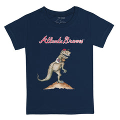 Atlanta Braves Tiny Turnip Youth TT Rex T-Shirt - Navy T-shirts