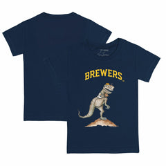 Milwaukee Brewers Tiny Turnip Youth TT Rex T-Shirt - Navy T-shirts