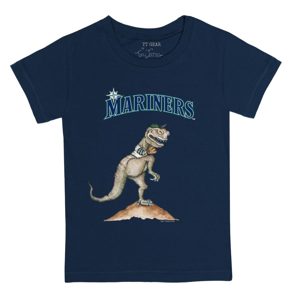 Seattle Mariners Tiny Turnip Youth TT Rex T-Shirt - Navy T-shirts