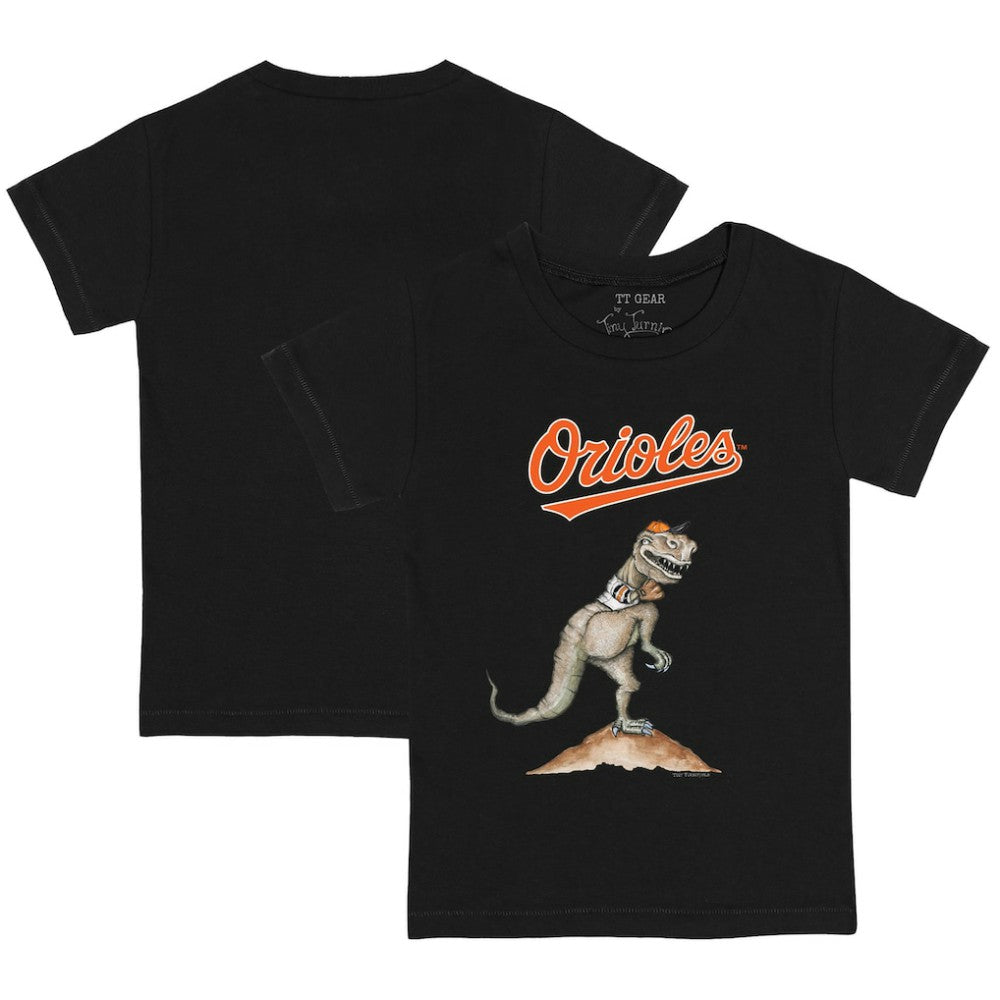 Baltimore Orioles Tiny Turnip Youth TT Rex T-Shirt - Black T-shirts