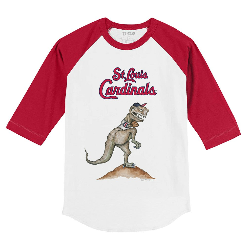 St. Louis Cardinals Tiny Turnip Youth TT Rex 3/4-Sleeve Raglan T-Shirt - White/Red T-shirts