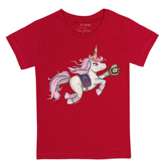 Los Angeles Angels Tiny Turnip Youth Unicorn T-Shirt - Red T-shirts