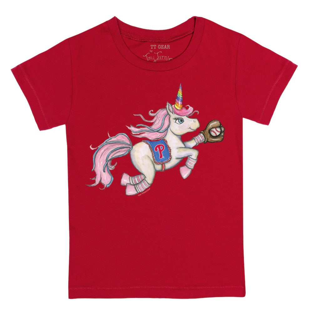 Philadelphia Phillies Tiny Turnip Youth Unicorn T-Shirt - Red T-shirts