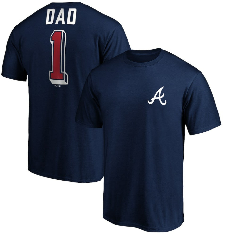 Atlanta Braves Number One Dad T-Shirt - Navy T-shirts