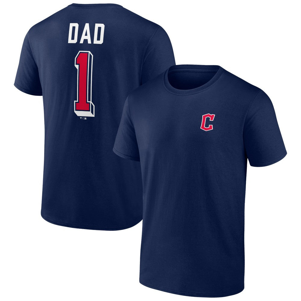 Cleveland Guardians Number One Dad Team Logo T-Shirt - Navy T-shirts
