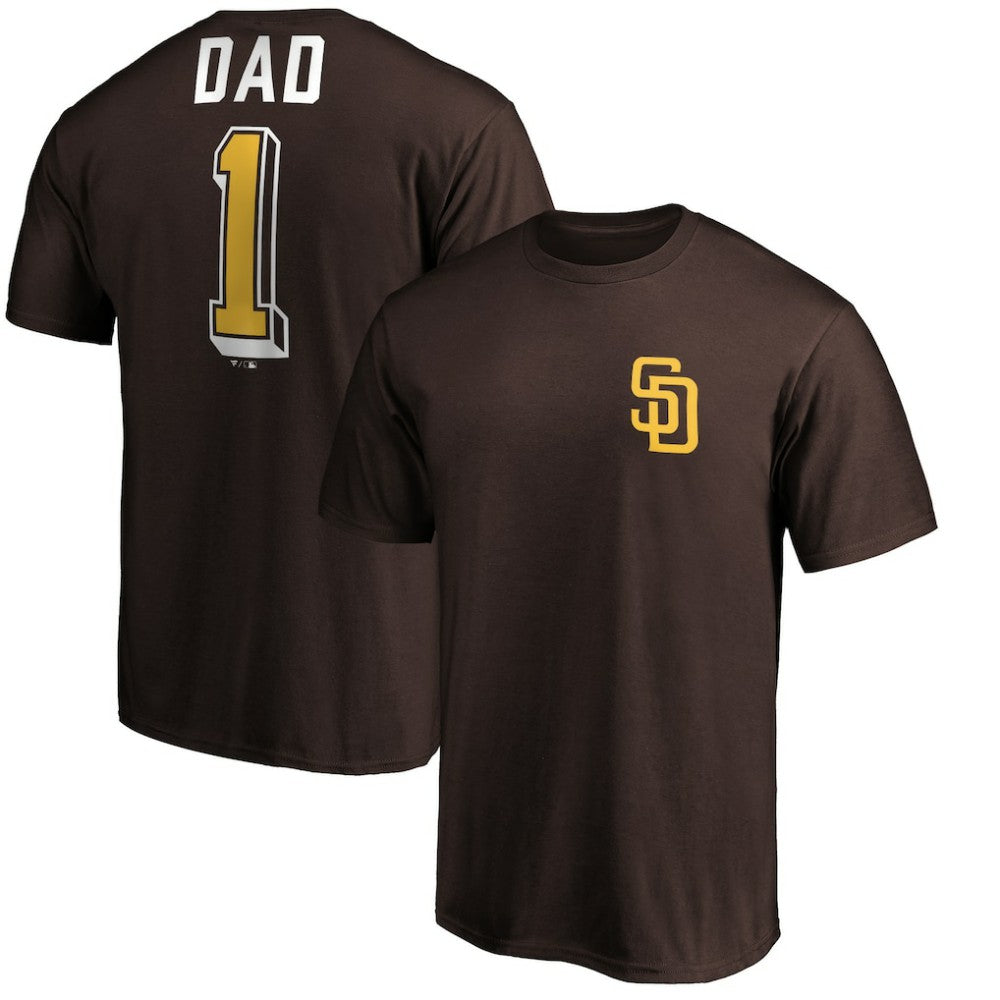 San Diego Padres Number One Dad T-Shirt - Brown T-shirts