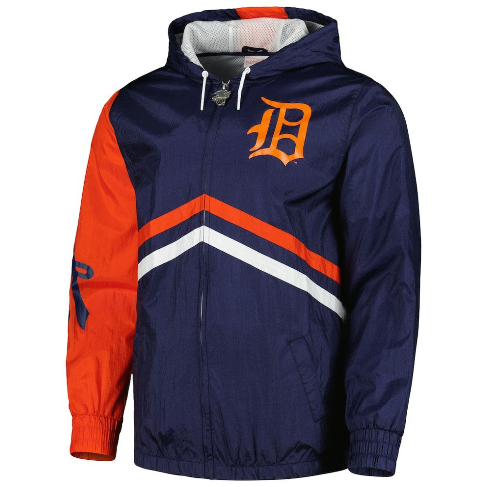 Detroit Tigers Mitchell & Ness Undeniable Full-Zip Hoodie Windbreaker Jacket - Navy Jackets