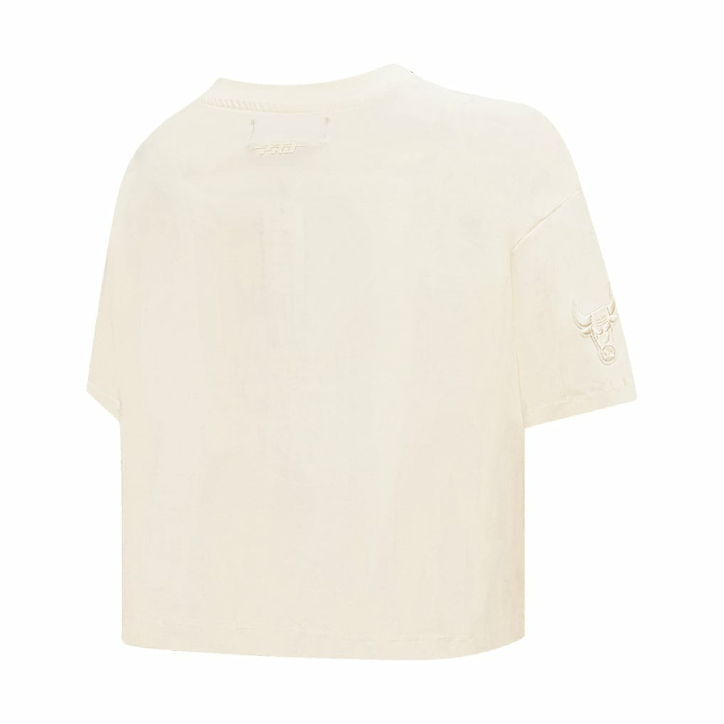 Chicago Bulls Pro Standard Women's Neutral Boxy Crop T-Shirt Cream