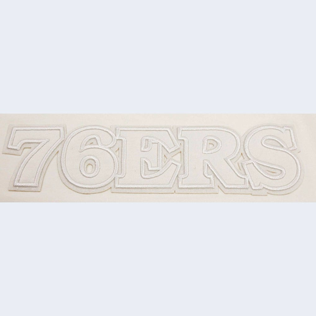 Philadelphia 76ers Pro Standard Women's Neutral Boxy Crop T-Shirt Cream