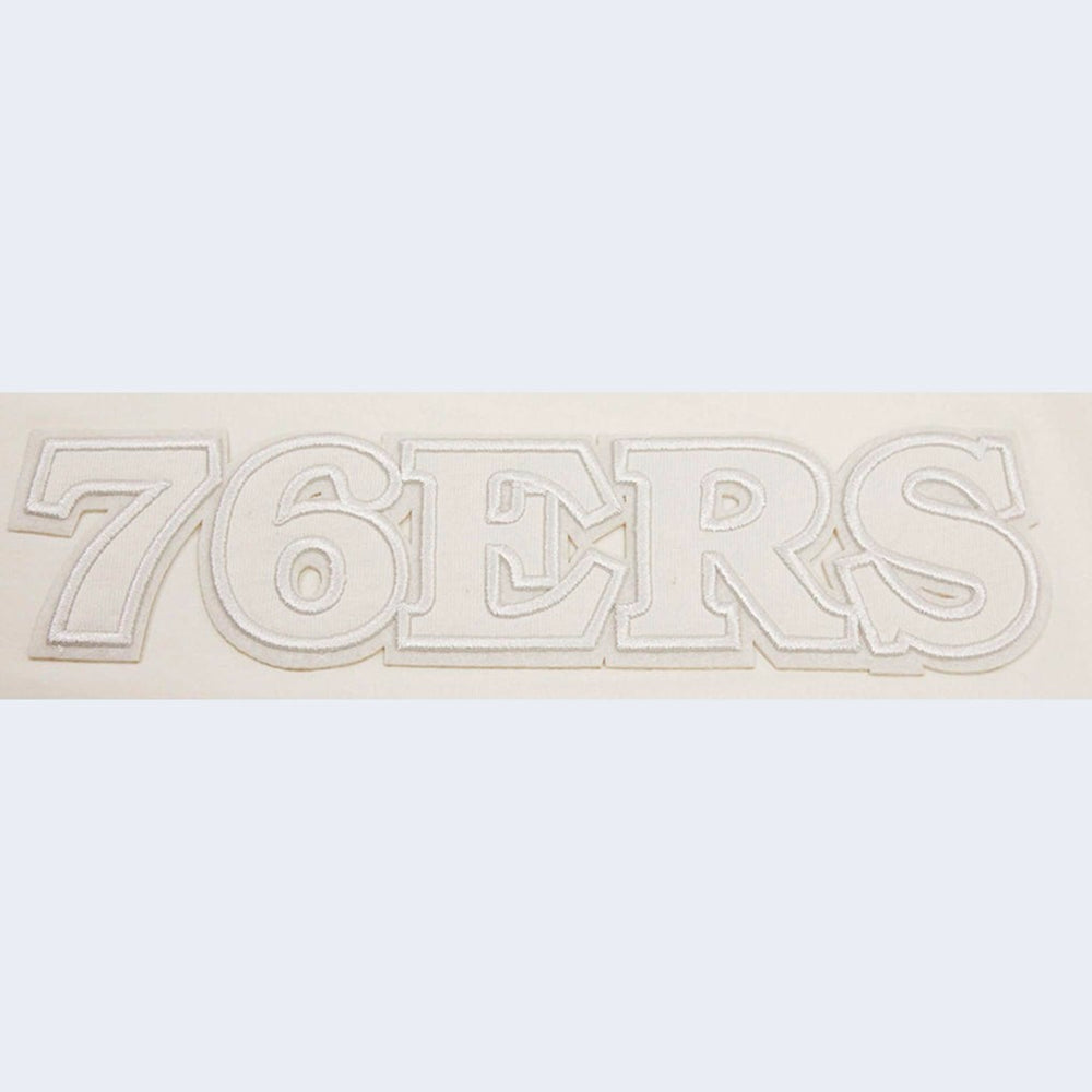 Philadelphia 76ers Pro Standard Women's Neutral Boxy Crop T-Shirt Cream