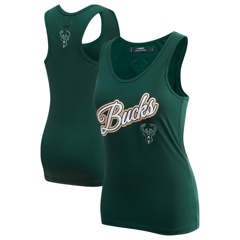 Milwaukee Bucks Pro Standard Women's Script Tank Top Hunter Green