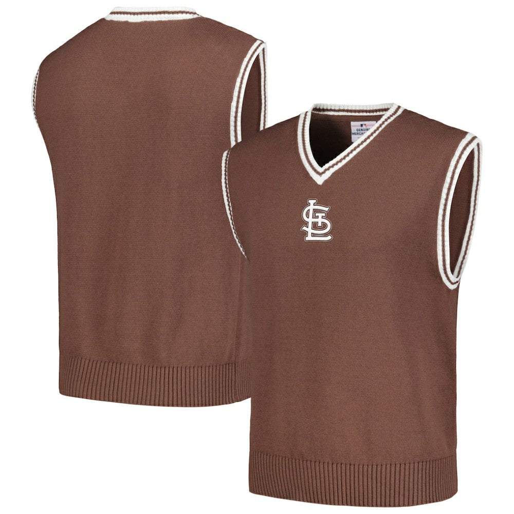 St. Louis Cardinals PLEASURES Knit V-Neck Pullover Sweater Vest - Brown Pullover