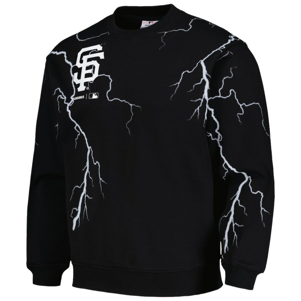 San Francisco Giants PLEASURES Lightning Crewneck Pullover Sweatshirt - Black Pullover