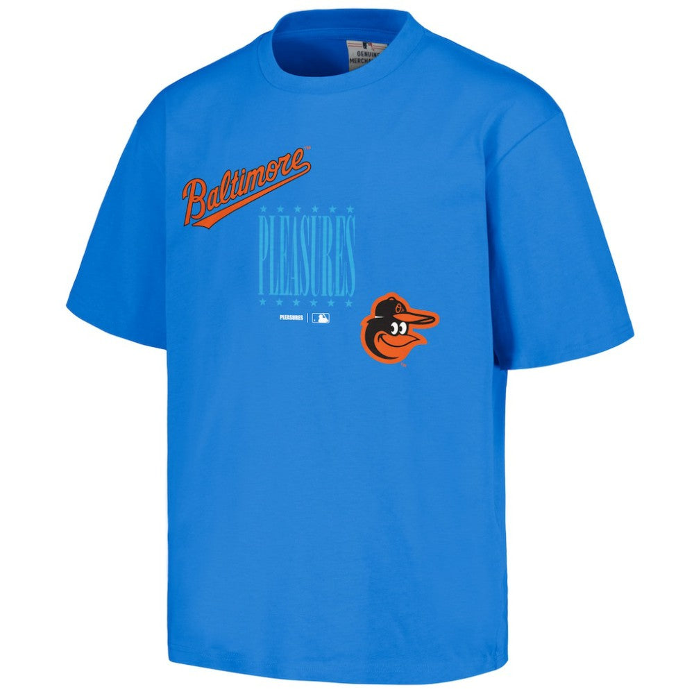 Baltimore Orioles PLEASURES Repurpose T-Shirt - Blue T-shirts