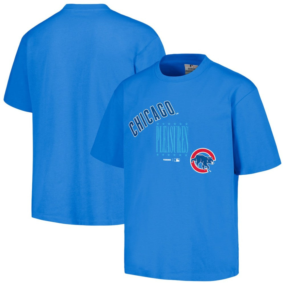 Chicago Cubs PLEASURES Repurpose T-Shirt - Royal T-shirts