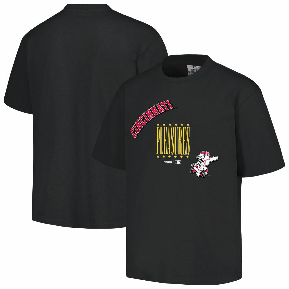 Cincinnati Reds PLEASURES Repurpose T-Shirt - Black T-shirts