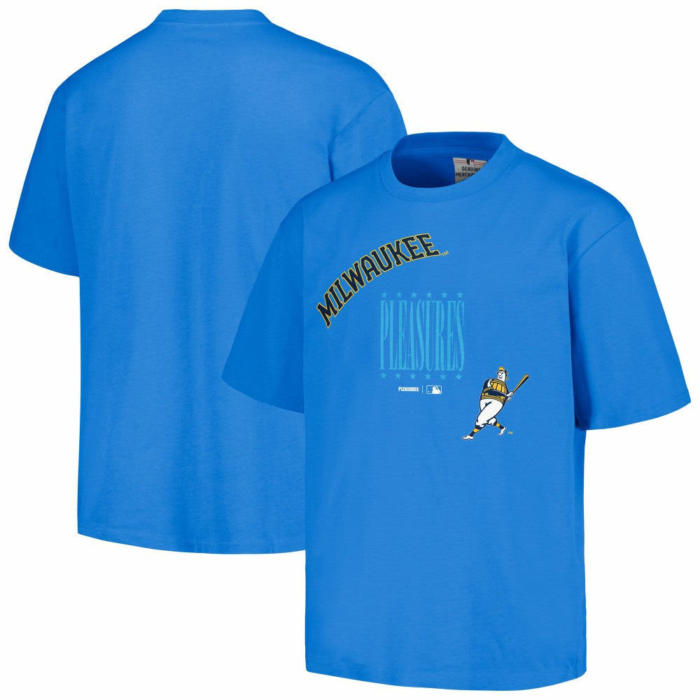 Milwaukee Brewers PLEASURES Repurpose T-Shirt - Royal T-shirts