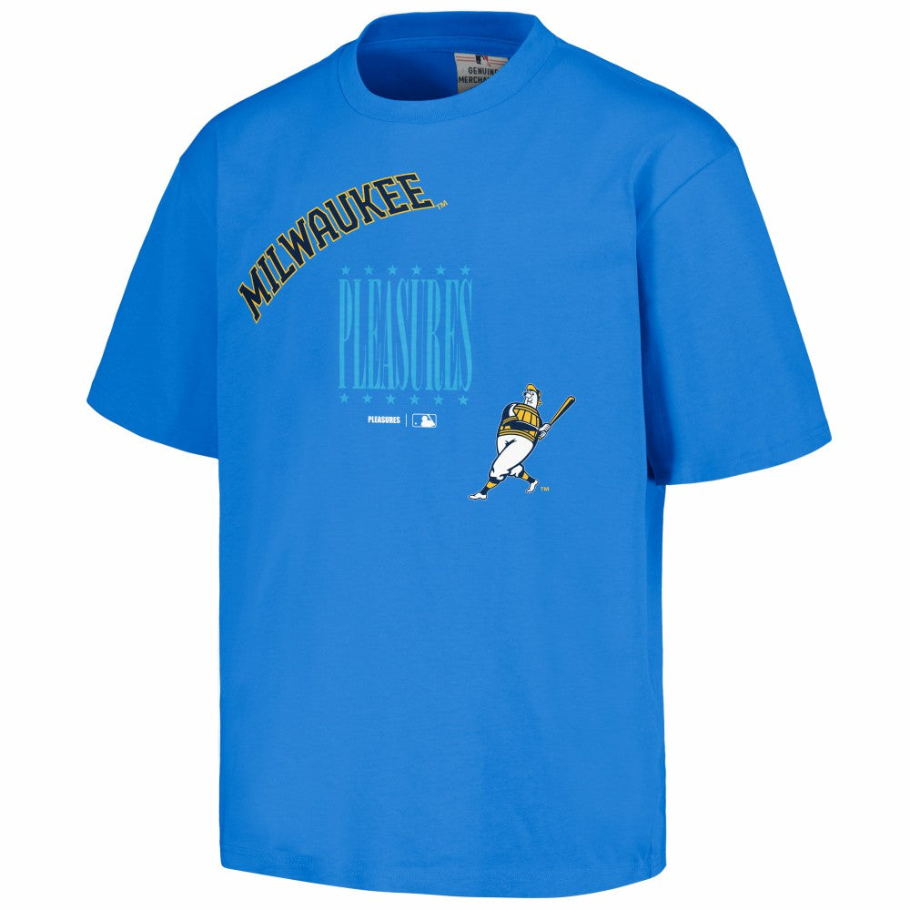 Milwaukee Brewers PLEASURES Repurpose T-Shirt - Royal T-shirts