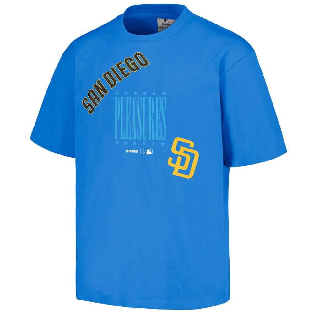 San Diego Padres PLEASURES Repurpose T-Shirt - Blue T-shirts
