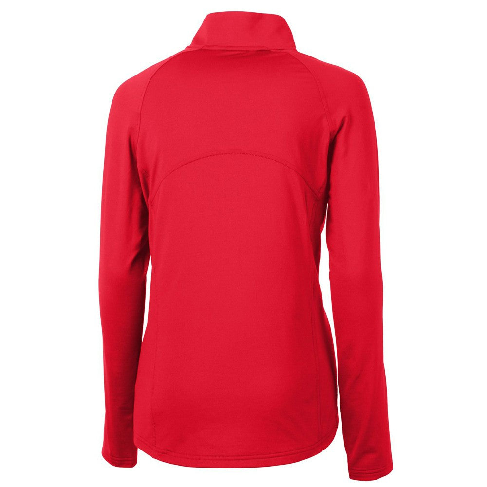 Cincinnati Reds Cutter & Buck Women's Americana Logo Adapt Eco Knit Stretch Recycled Half-Zip Pullover Top - Red Pullover