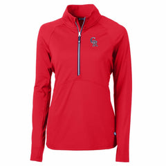 Colorado Rockies Cutter & Buck Women's Americana Logo Adapt Eco Knit Stretch Recycled Half-Zip Pullover Top - Red Pullover